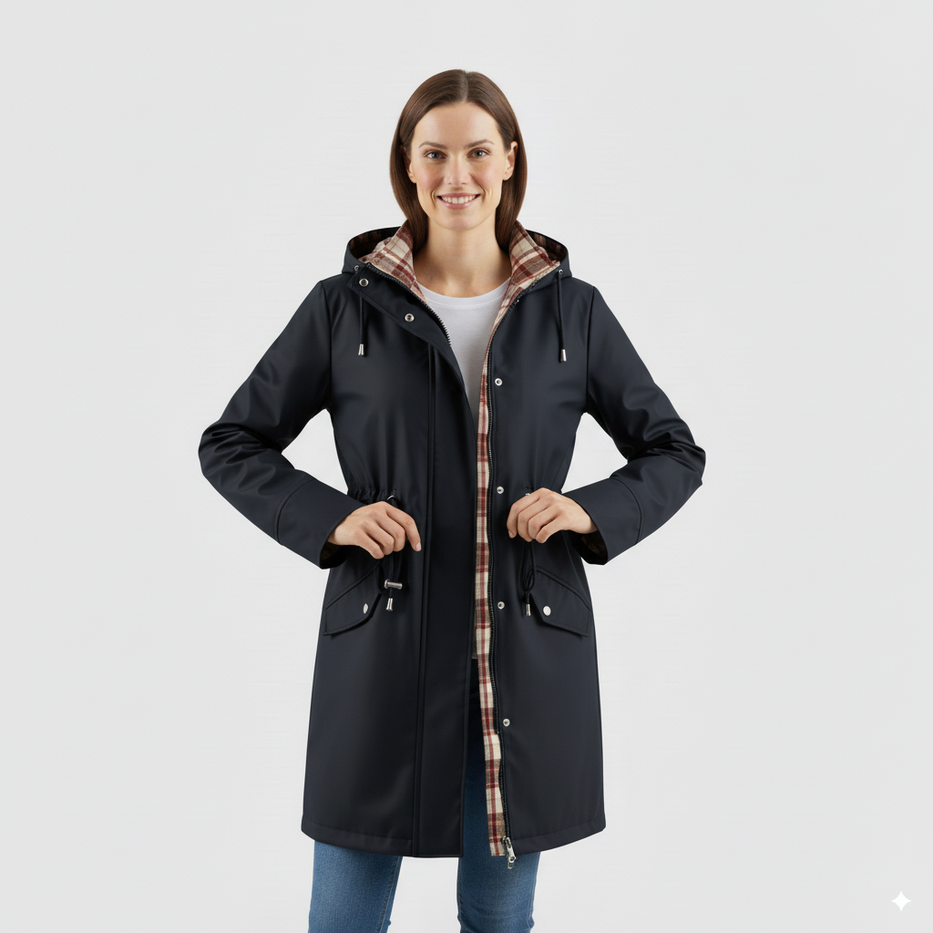 Women’s Solid Color Hooded Trench Coat