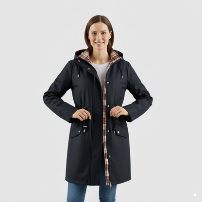 Women’s Solid Color Hooded Trench Coat