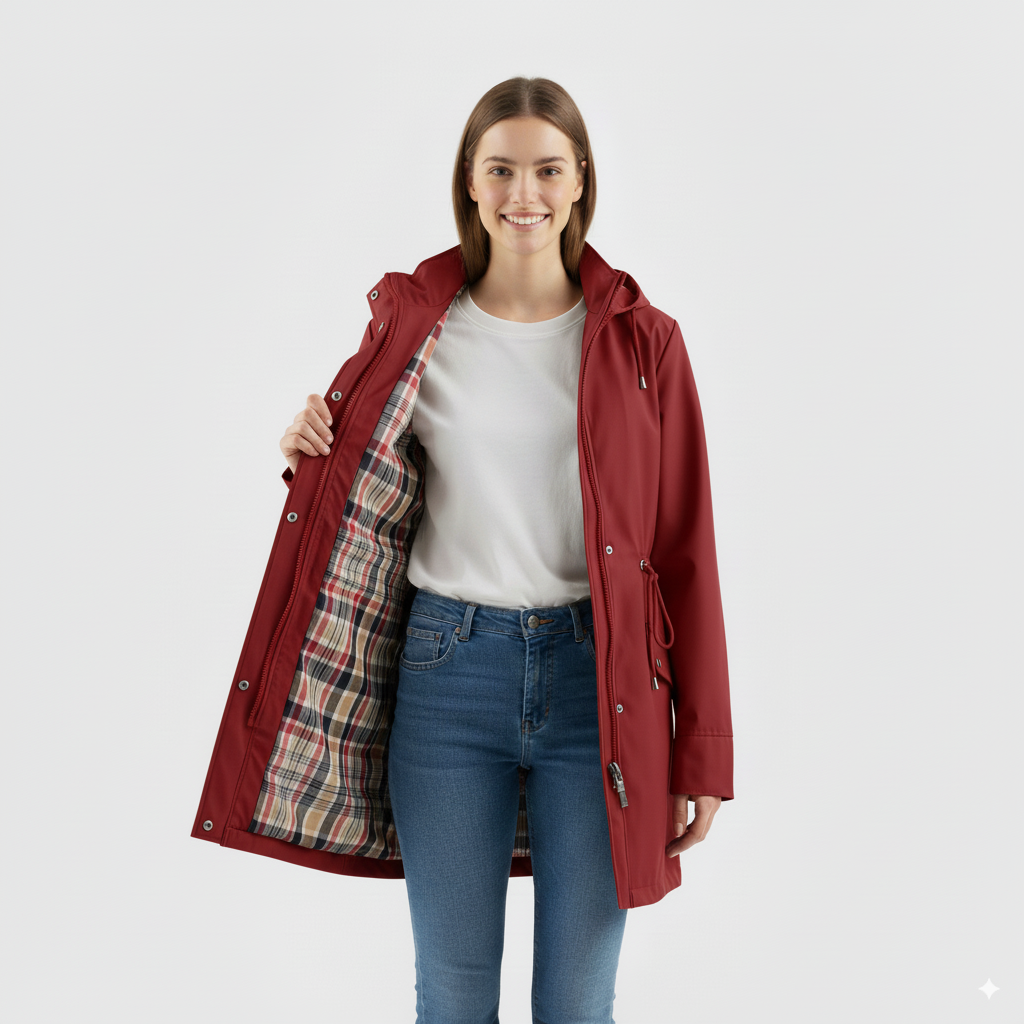 Women’s Solid Color Hooded Trench Coat