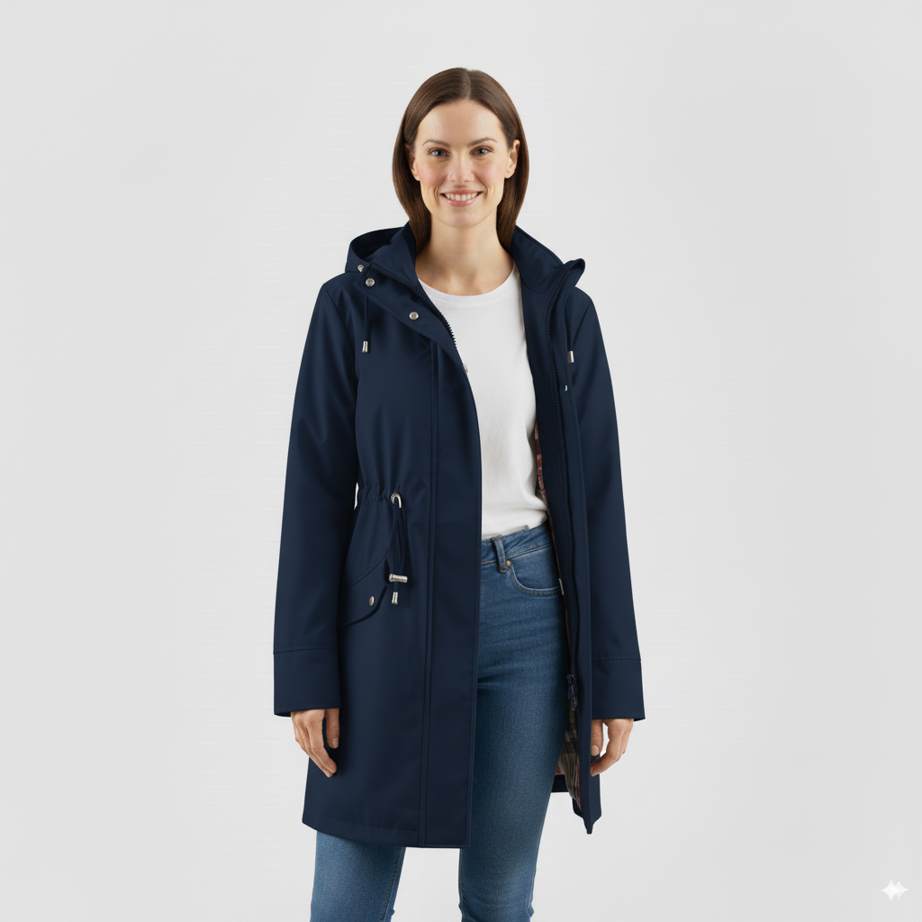 Women’s Solid Color Hooded Trench Coat