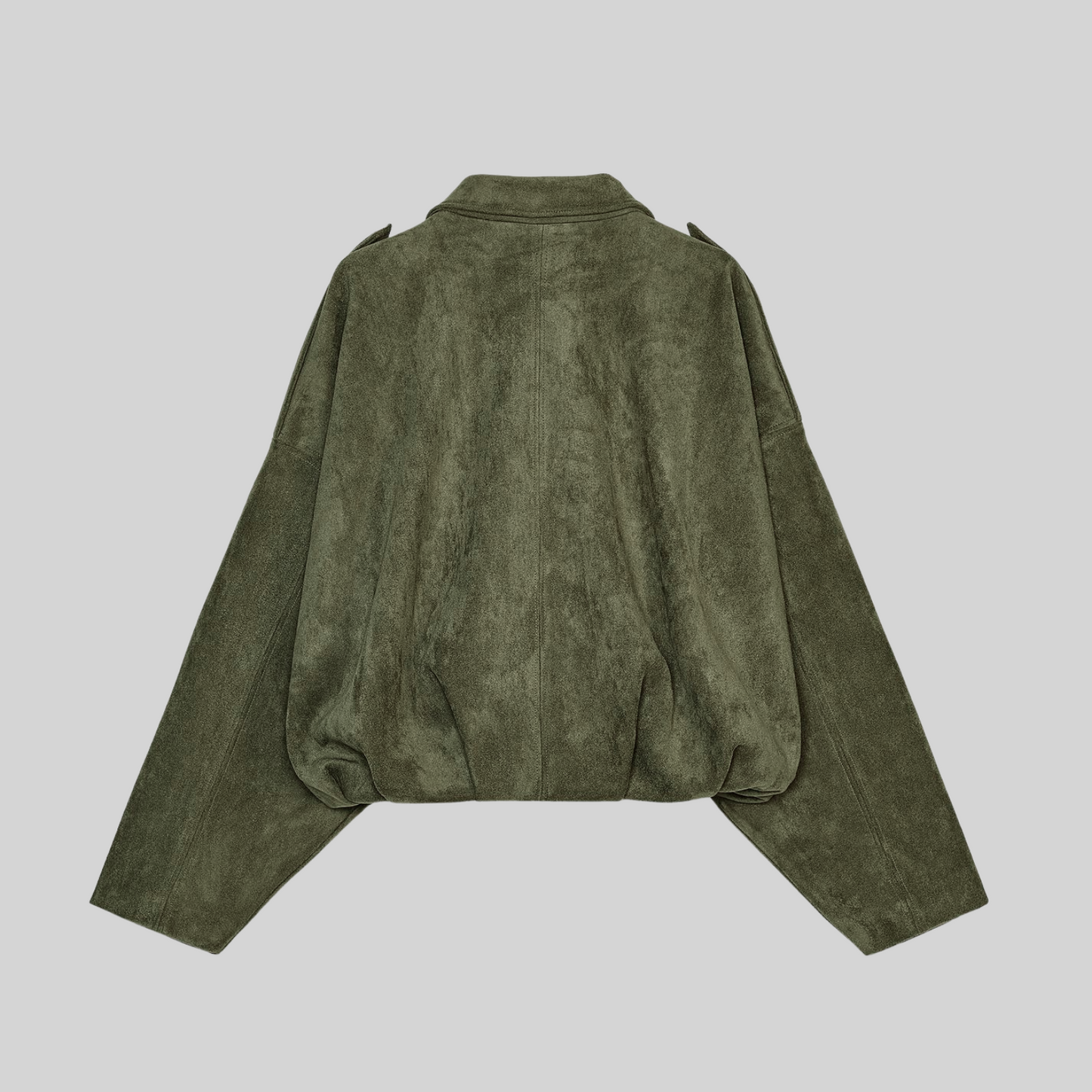 Ellisso™ Oversized Bomber Jacket with Pleated Hem