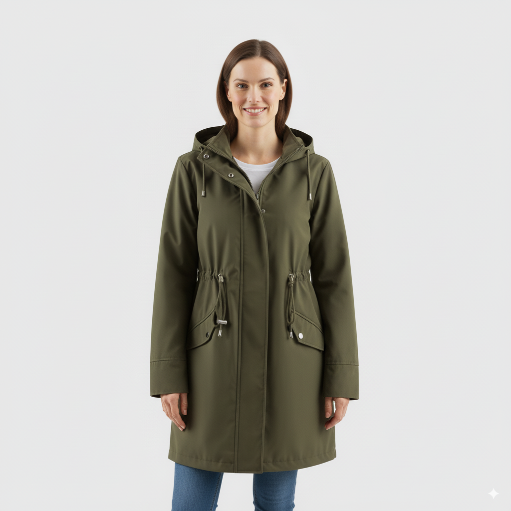 Women’s Solid Color Hooded Trench Coat