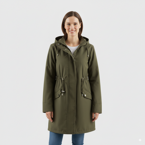 Women’s Solid Color Hooded Trench Coat