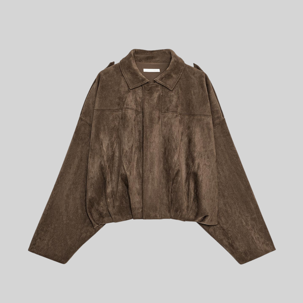 Ellisso™ Oversized Bomber Jacket with Pleated Hem