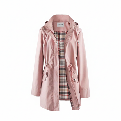 Women’s Solid Color Hooded Trench Coat