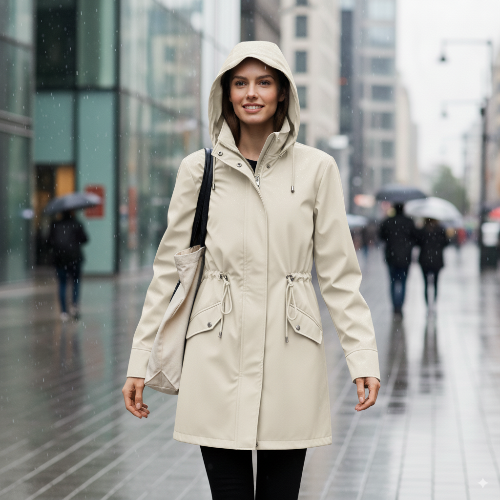 Women’s Solid Color Hooded Trench Coat