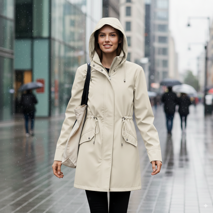 Women’s Solid Color Hooded Trench Coat