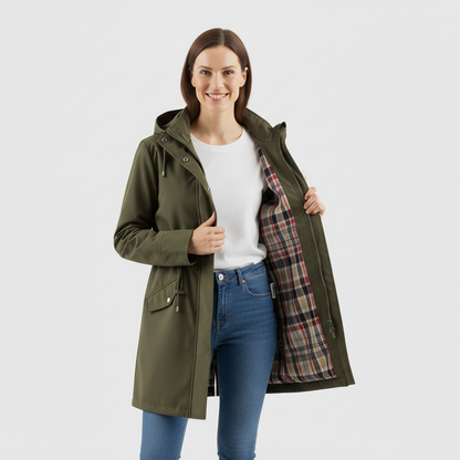 Women’s Solid Color Hooded Trench Coat
