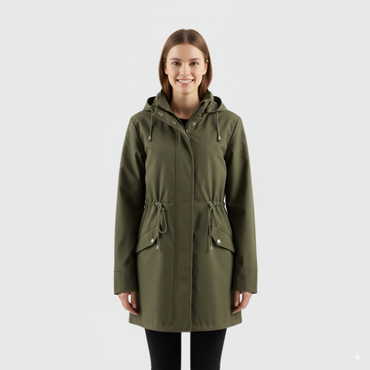 Women’s Solid Color Hooded Trench Coat
