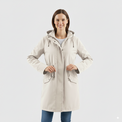 Women’s Solid Color Hooded Trench Coat