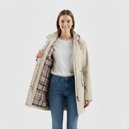 Women’s Solid Color Hooded Trench Coat