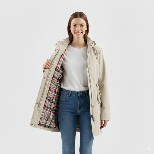 Women’s Solid Color Hooded Trench Coat