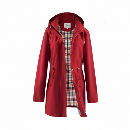 Women’s Solid Color Hooded Trench Coat