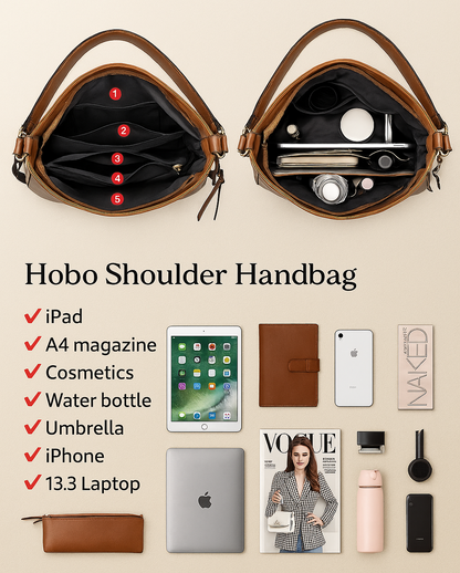 Luxury Hobo Anti-Theft Handbag + FREE Pouch Wallet