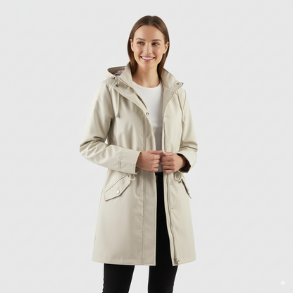 Women’s Solid Color Hooded Trench Coat
