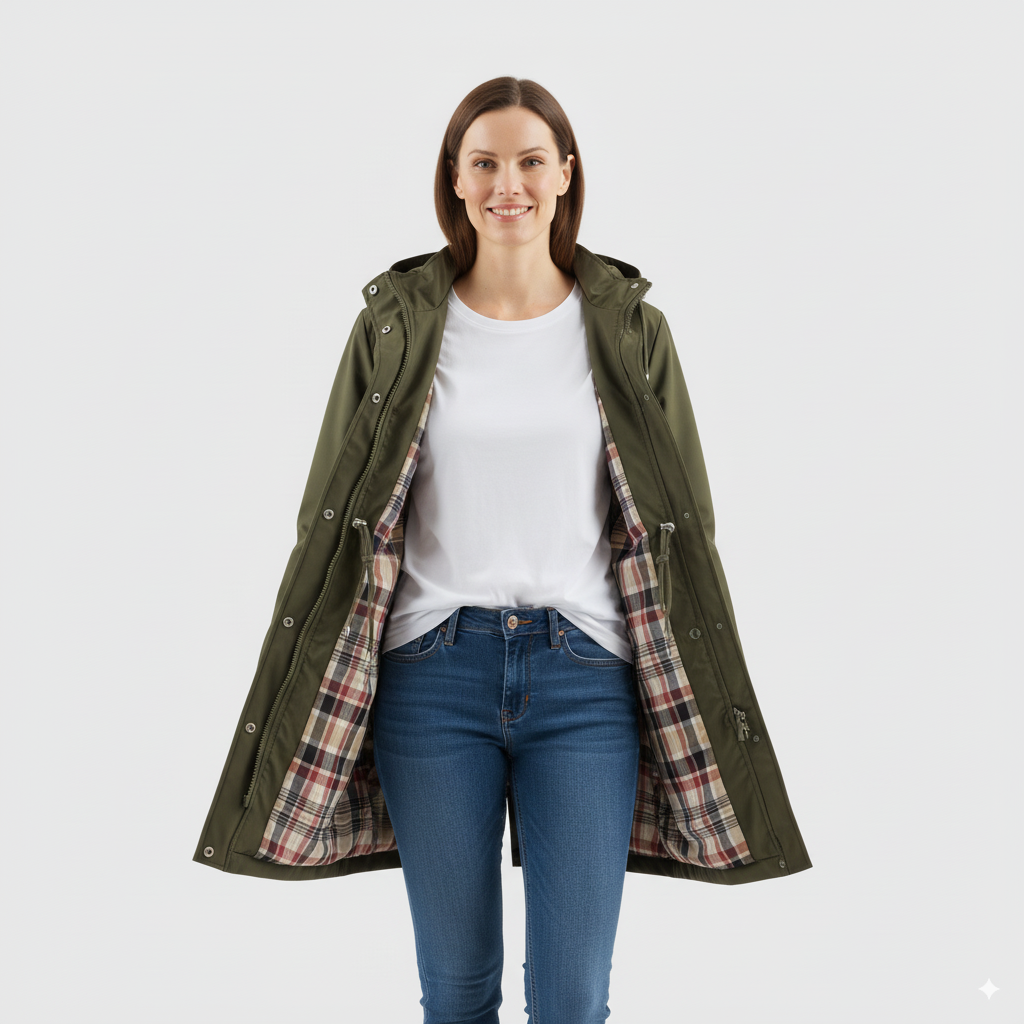 Women’s Solid Color Hooded Trench Coat