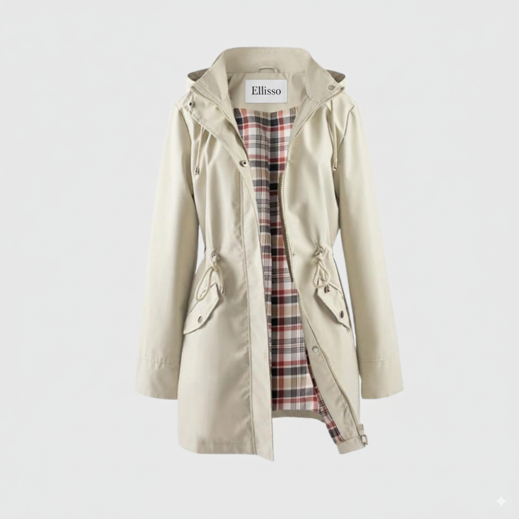 Women’s Solid Color Hooded Trench Coat