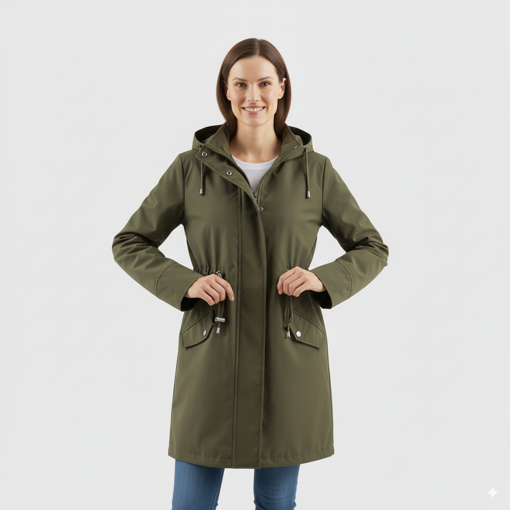 Women’s Solid Color Hooded Trench Coat