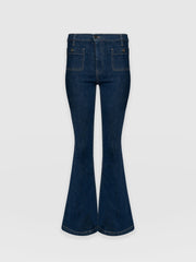 Bowie Stretch Flare Jeans - Mid Blue