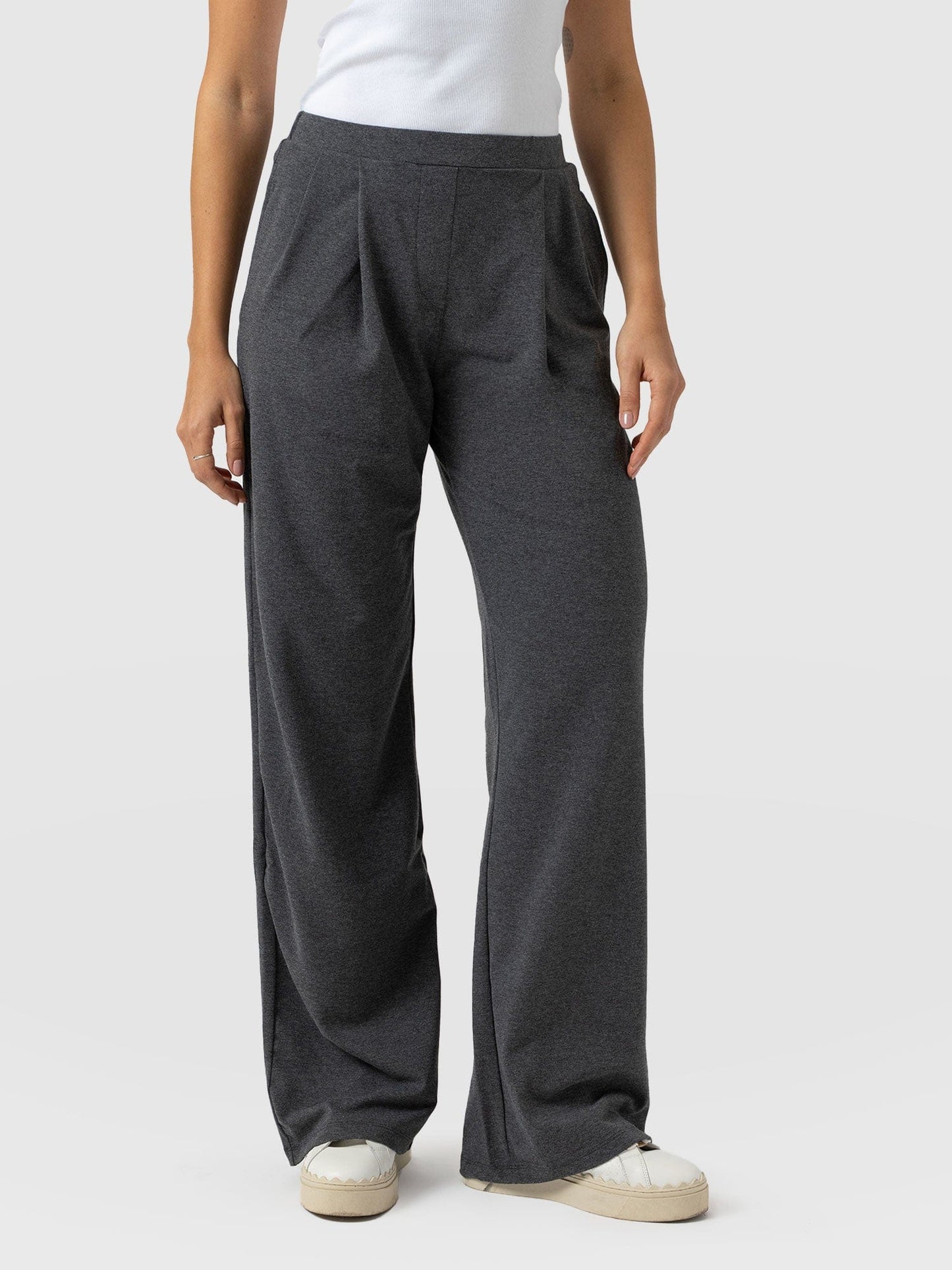 Camden Wide Leg Pant - Charcoal