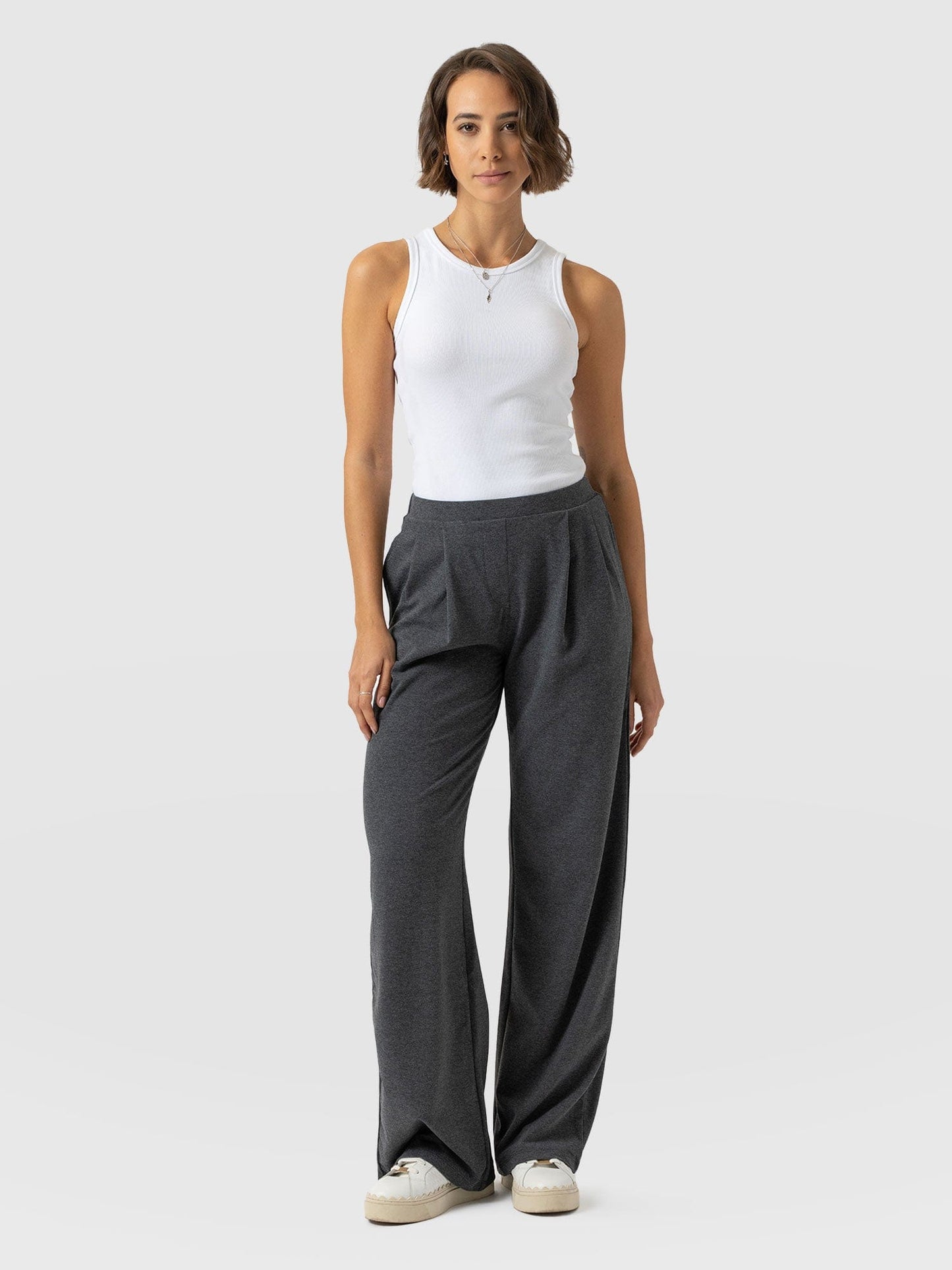Camden Wide Leg Pant - Charcoal