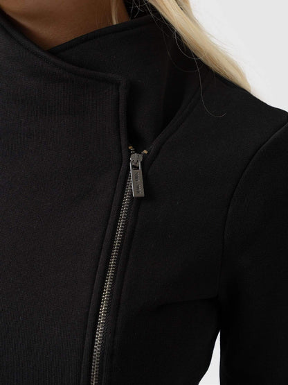 Cotton Biker Jacket - Black