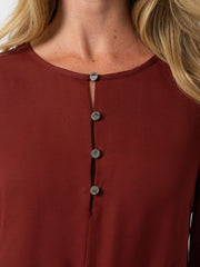 Evelyn High Low Dress - Rust Red