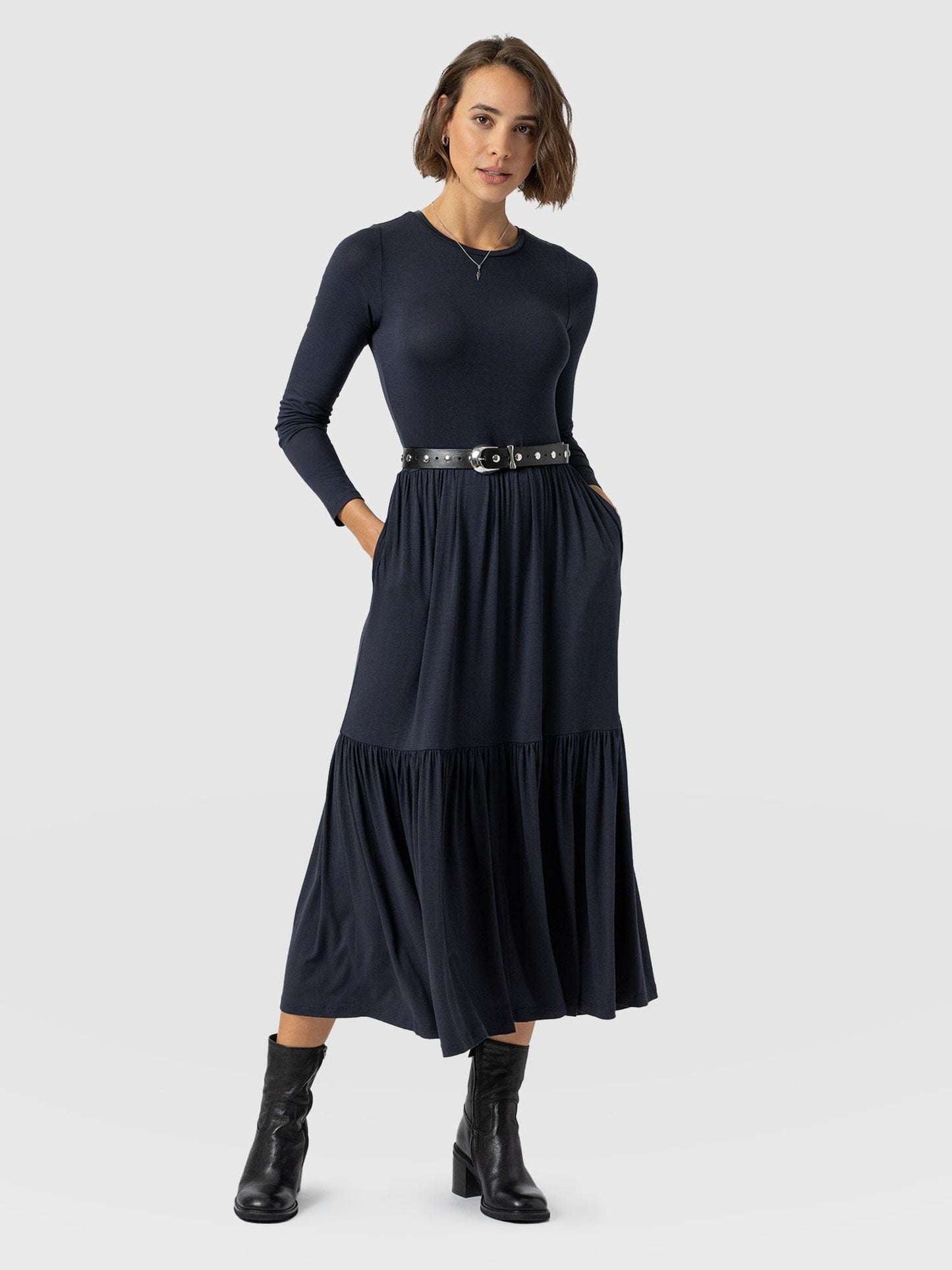 Greenwich Dress Long Sleeve - Navy