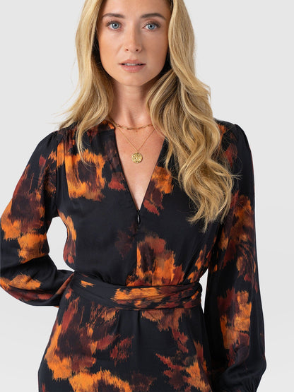Mini Adaline Zip Up Dress - Autumn Floral
